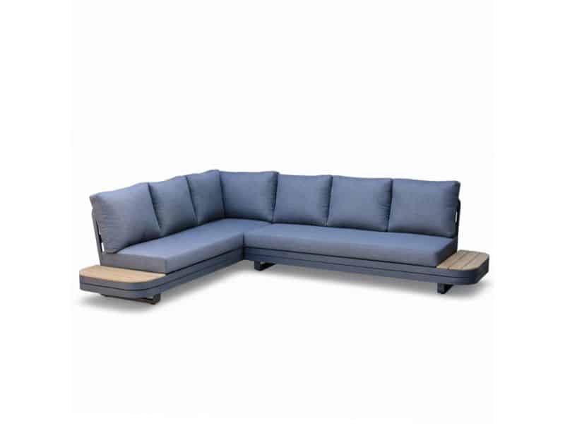 Serrento hoek loungeset links 6 personen | aluminium + polywood | antraciet | 2-delig - 241x226cm
