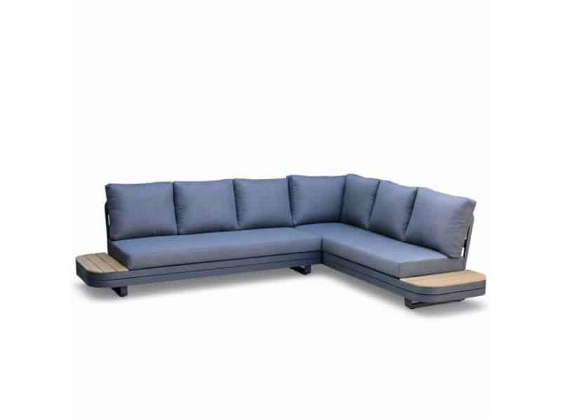 Serrento hoek loungeset rechts 6 personen | aluminium + polywood | antraciet | 2-delig - 241x226cm