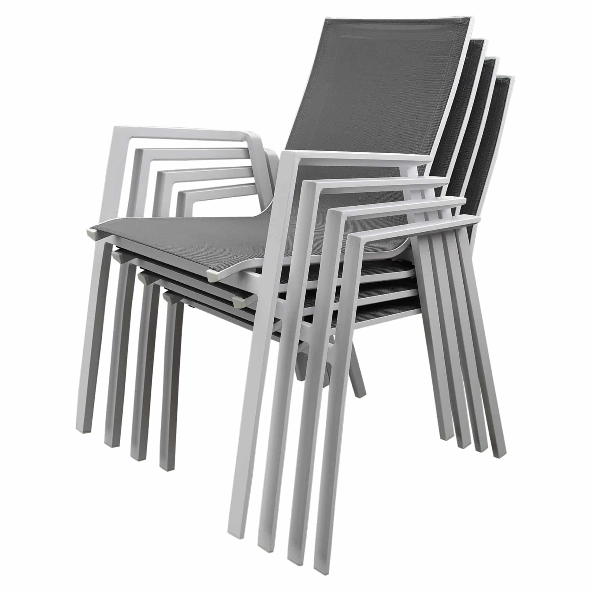 set van 4 x new valley dining tuinstoel stapelbaar wit