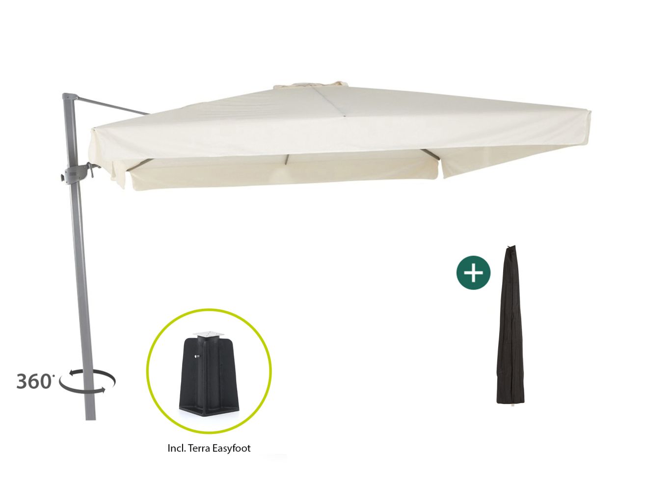 shadowline miami zweefparasol 300x300cm laagste prijsgarantie!