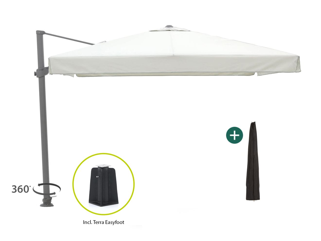 shadowline miami zweefparasol 300x300cm laagste prijsgarantie!