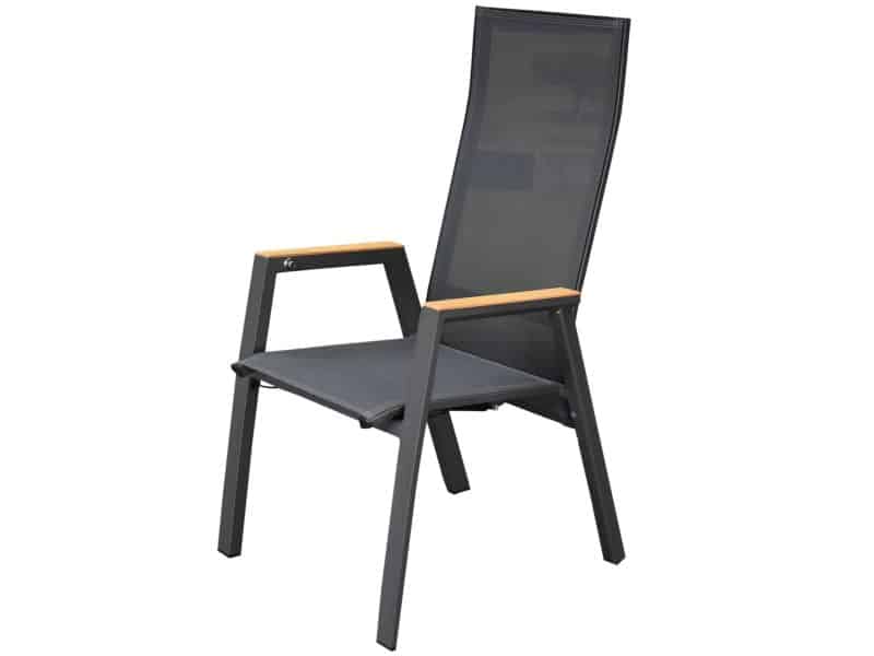Showroommodel Nancy dining tuinstoel aluminium teak antraciet ( set van 6)