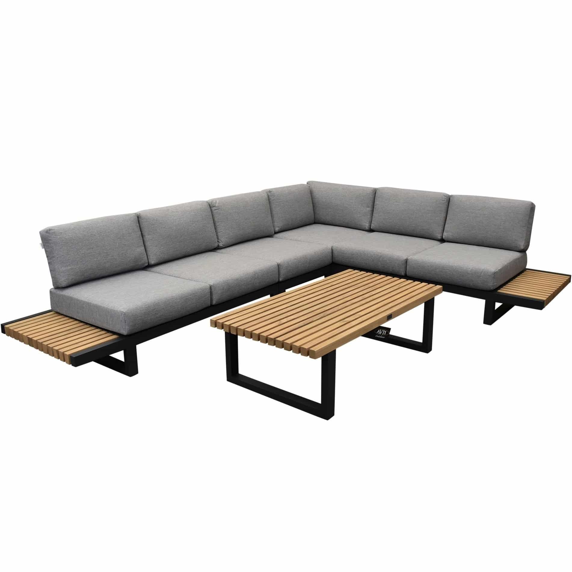 showroommodel ravenna platform hoek loungeset 5 delig antraciet aluminium