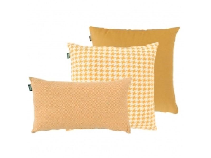 Sierkussenset Cuba yellow met poule yellow 50x50cm en jesse yellow 50x30cm