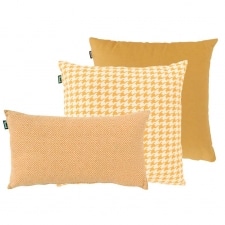 sierkussenset cuba yellow met poule yellow 50x50cm en jesse yellow 50x30cm