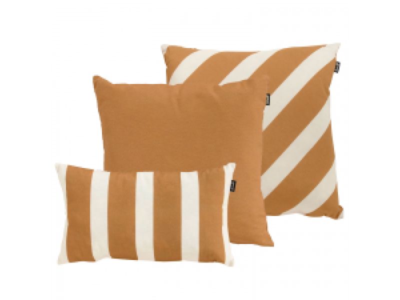 Sierkussenset Double stripe caramel