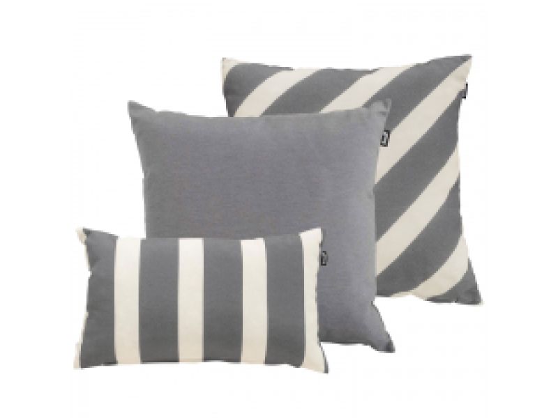 Sierkussenset Double stripe grey