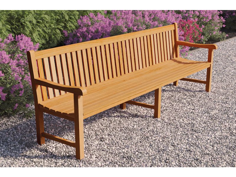 Teak parkbank Norwich 300x91 cm- - Teak- Tuindeco