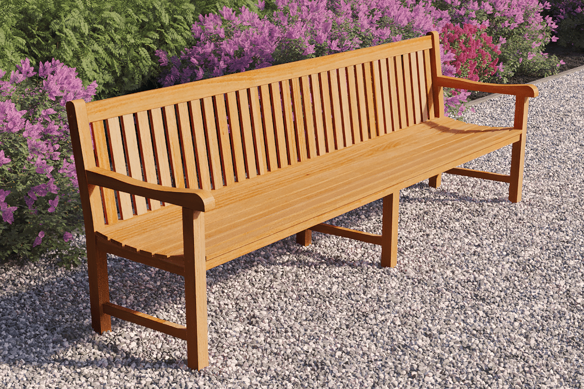 teak parkbank norwich 300×91 cm teak tuindeco