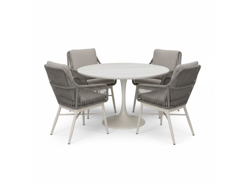 Tivoli Flair dining tuinset 120xH75cm 5-delig latte