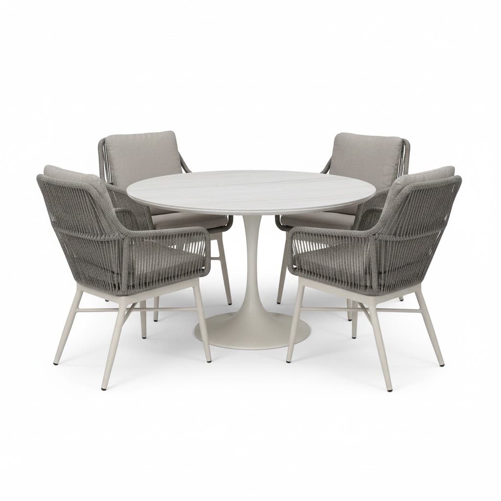tivoli flair dining tuinset 120xh75cm 5 delig latte