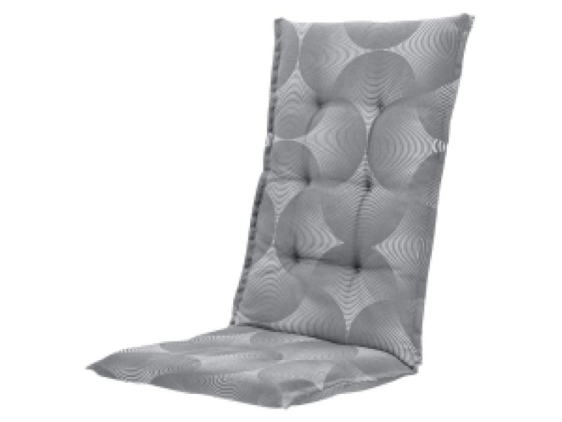 Tuinkussen hoge rug Napels rondo grey (waterafstotend)