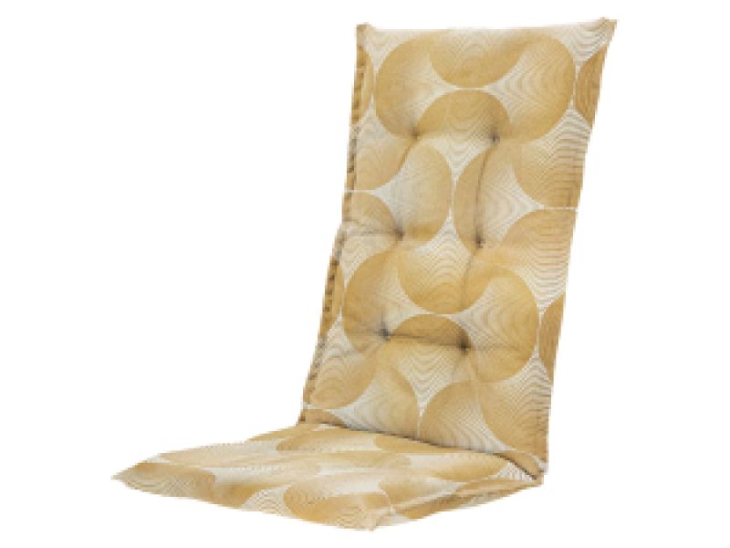 Tuinkussen hoge rug Napels rondo mustard (waterafstotend)