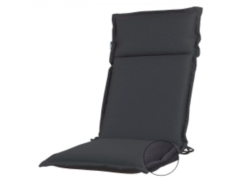 Tuinkussen hoge rug turin Ribera dark grey (waterafstotend en afritsbaar)