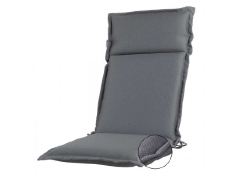 Tuinkussen hoge rug turin Ribera Grey (waterafstotend en afritsbaar)