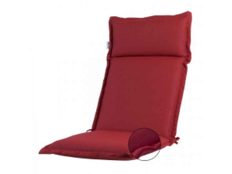Tuinkussen hoge rug turin Ribera red (waterafstotend en afritsbaar)