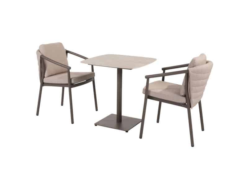 Vermont Barolo bistro dining tuinset 75x75xH75 cm 3 delig keramiek terre Taste 4SO
