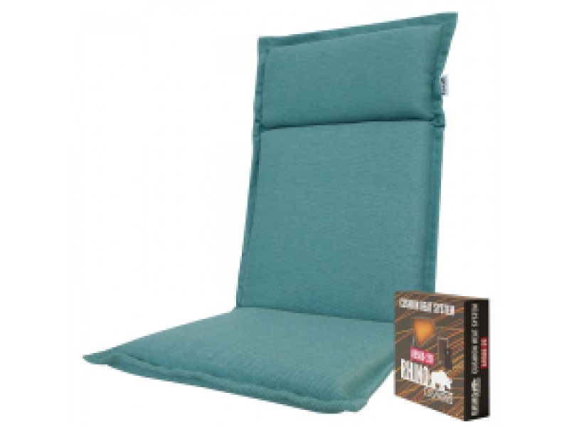 Warmtekussen hoge rug turin Ribera twist turquoise (waterafstotend en afritsbaar)