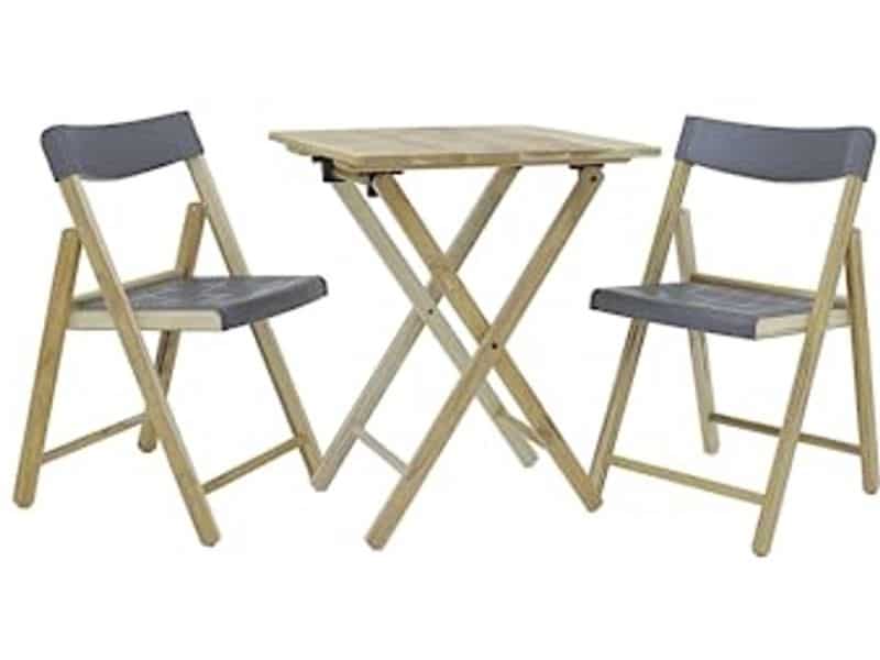 3-delige Balkonset Potenza - Inklapbare Bistroset met Tafel en 2