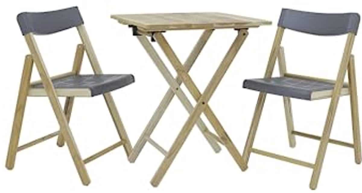 3 delige balkonset potenza inklapbare bistroset met tafel en 2