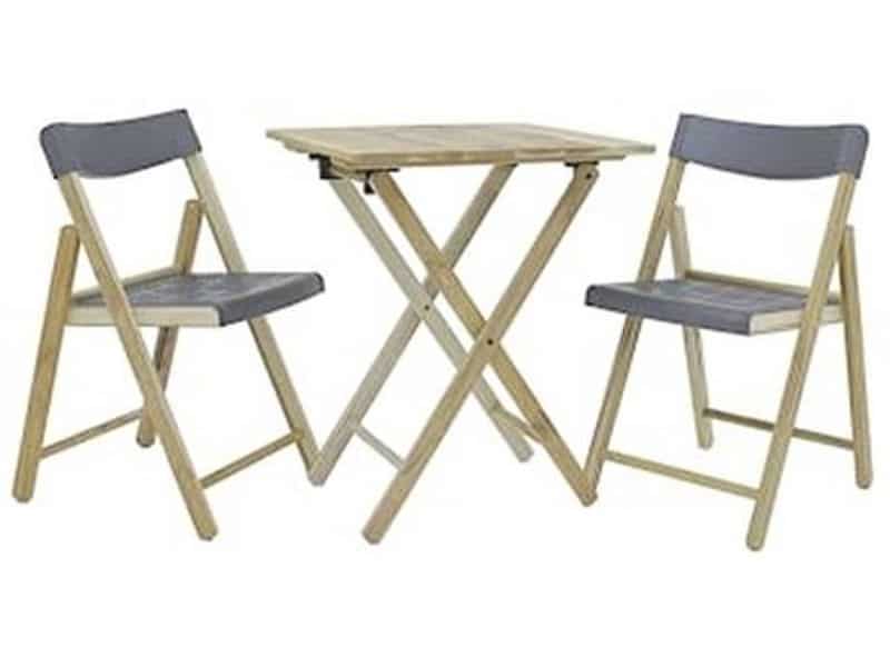 3-delige Balkonset Potenza - Inklapbare Bistroset met Tafel en 2