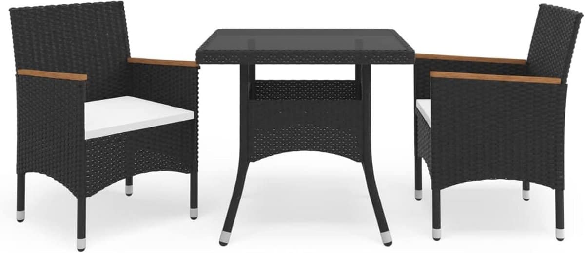 3 delige balkonset tuinmeubelen set voor 2 personen polyrotan en