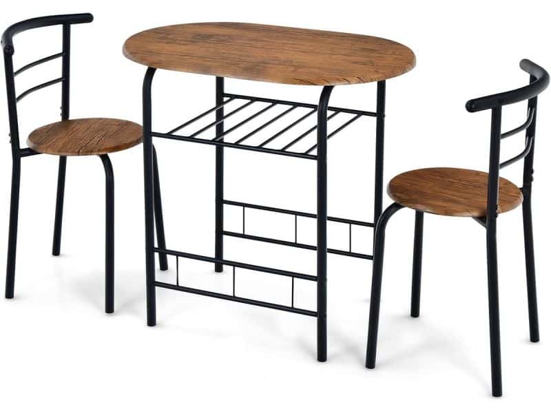 3-delige Bistroset Tuin met Tafel en 2 Stoelen voor Balkon