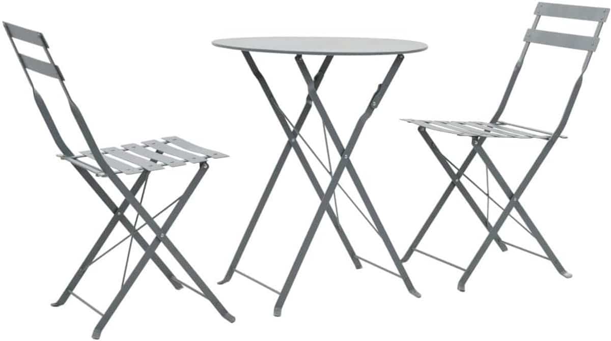 3 delige opvouwbare bistroset voor tuin en balkon tafel en