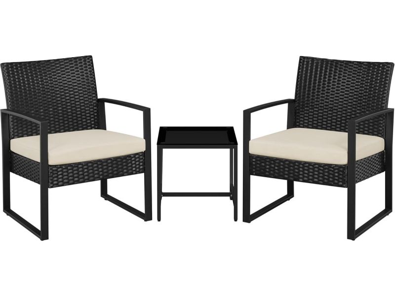 3-delige Terras- en Balkonset met Stoelen en Tafel van Weerbestendig