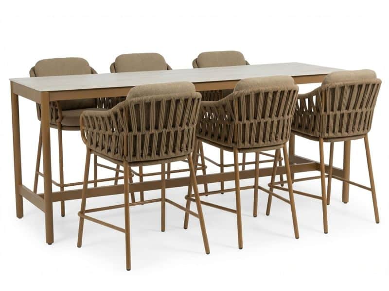 4 Seasons Outdoor Biarritz/Soho 220x75 cm dining tuinset 7-delig