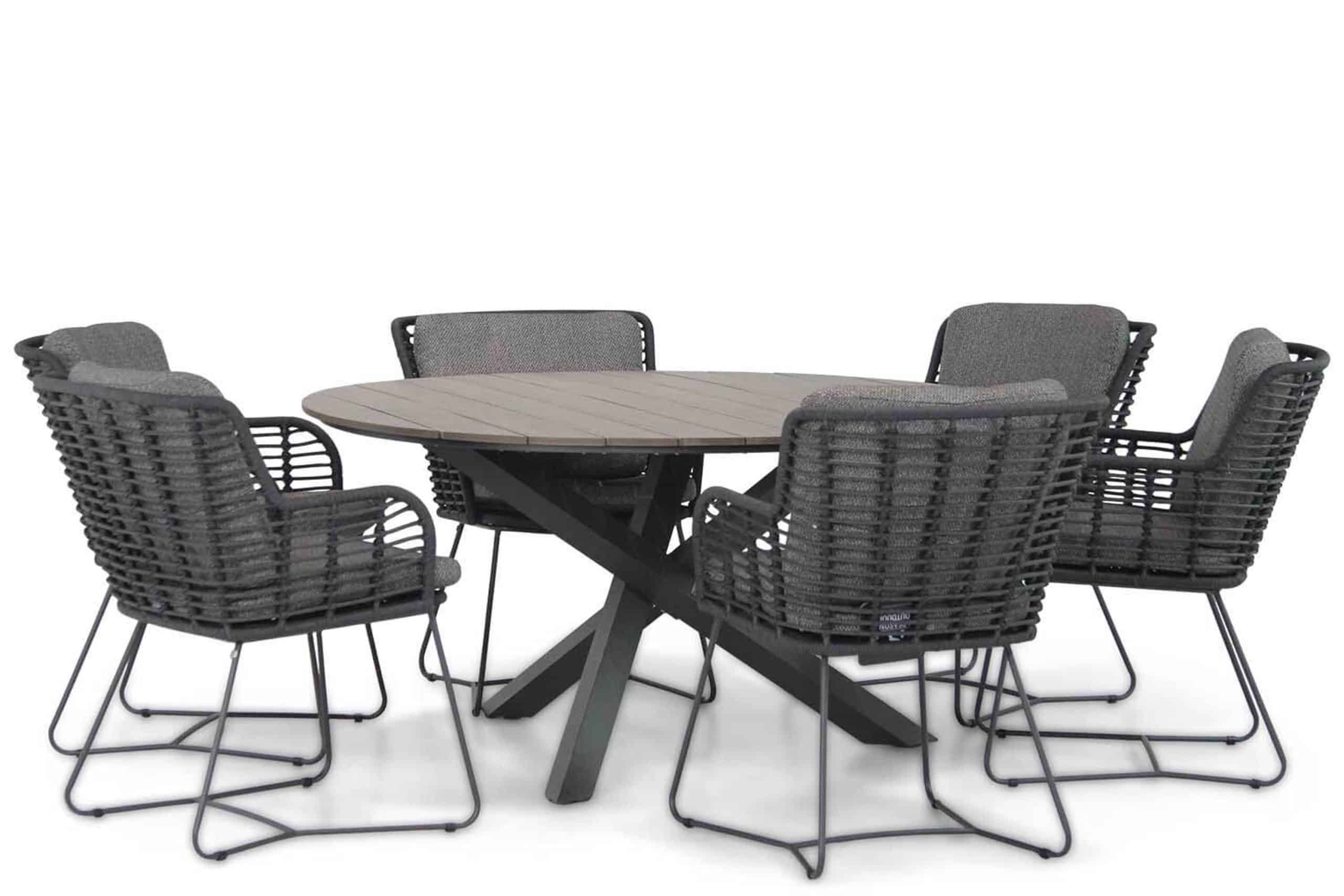 4 seasons outdoor fabrice/ancona 150 cm rond dining tuinset 7 delig