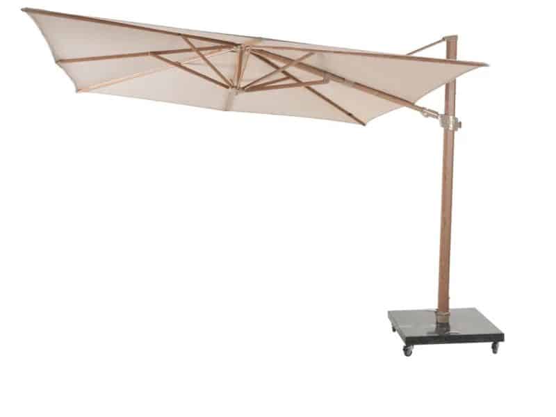4 Seasons Outdoor Siesta Premium Zweefparasol 300x300 - Sand/Houtlook Frame