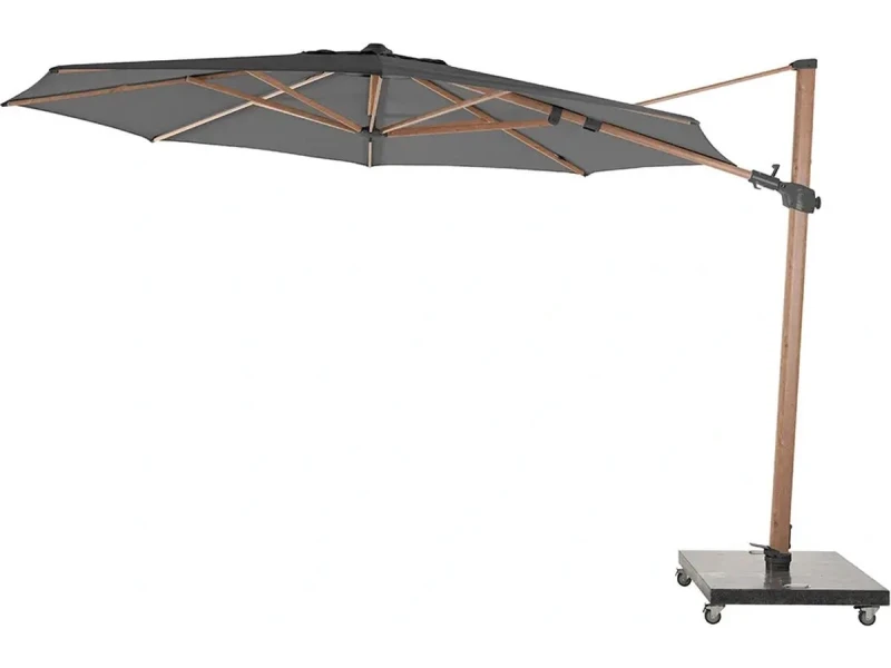 4 Seasons Outdoor Siesta Premium Zweefparasol ร350 - Charcoal/Houtlook Frame