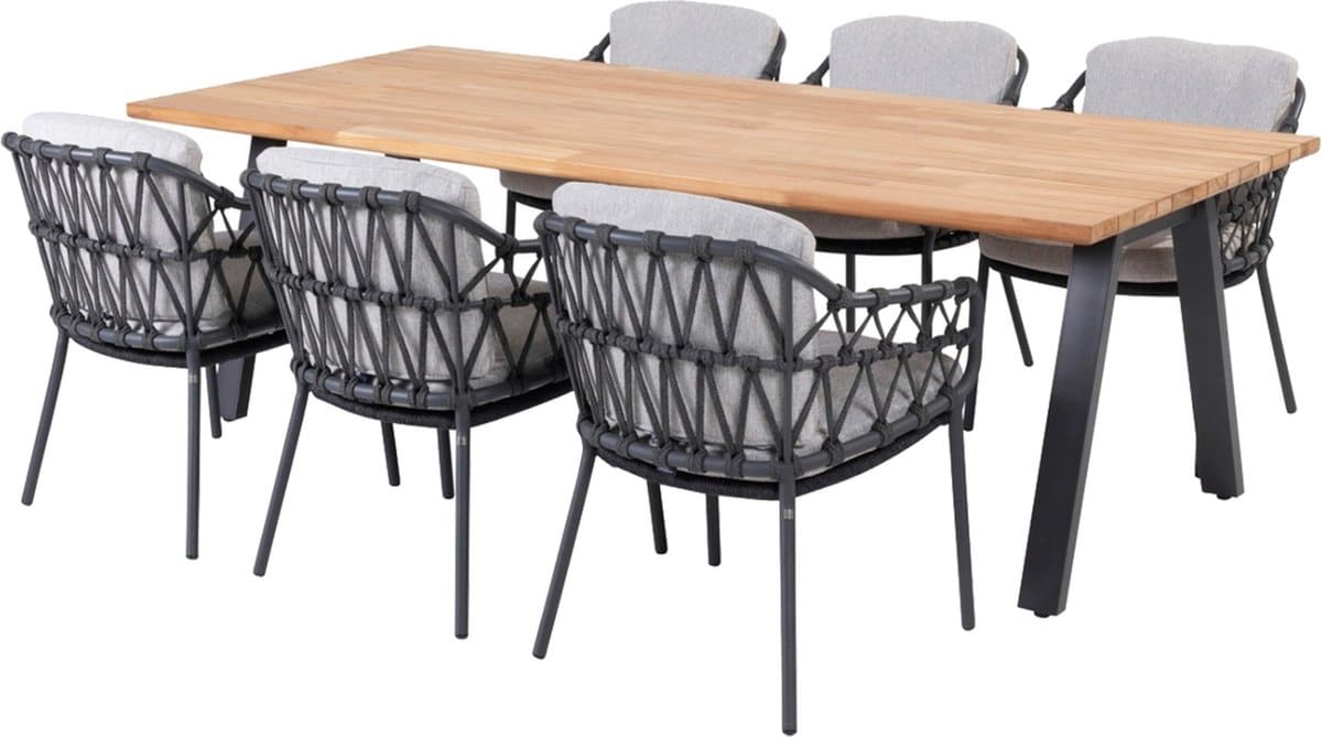 4so calpi/ambassador 240×100 cm. 7 delige tuinset op=op