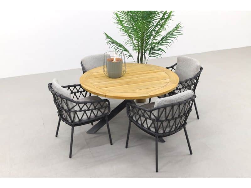 4SO Calpi/Prado 130 cm. ronde tuinset - 5-delig