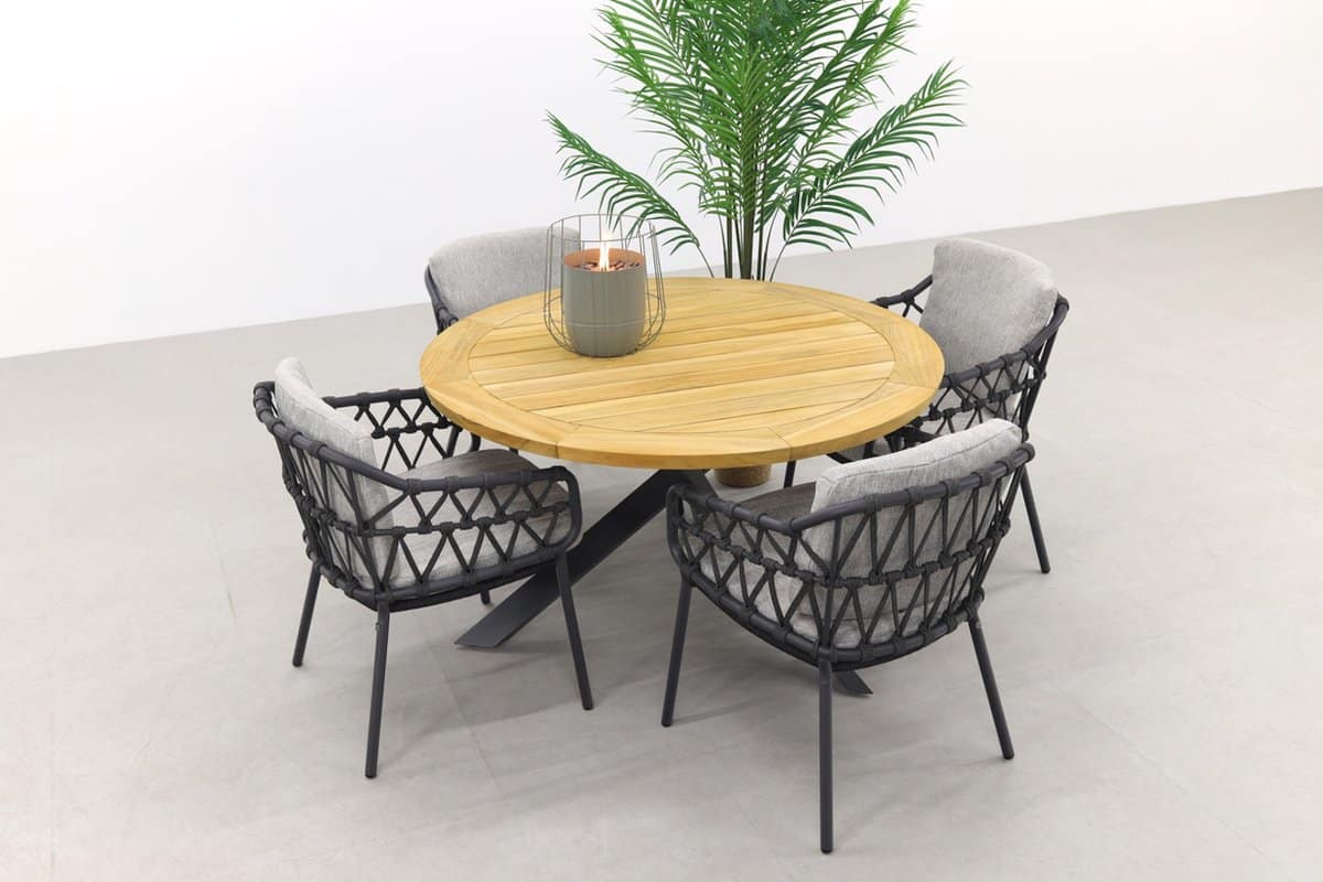 4so calpi/prado 130 cm. ronde tuinset 5 delig