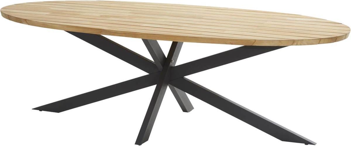 4so taste prado dining tafel teak antracite ellipse 240