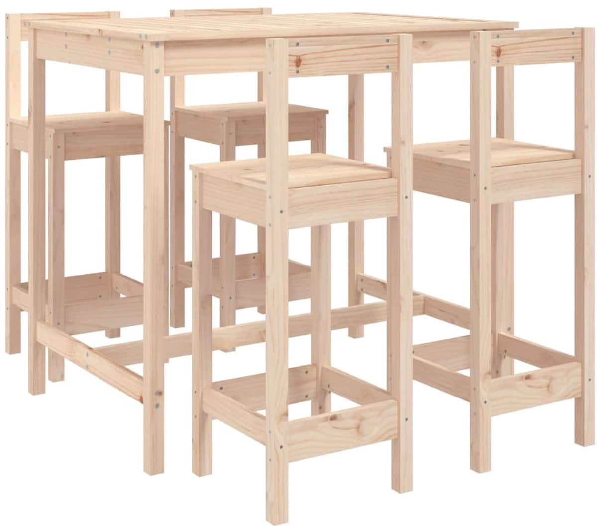 5 delige barset | loungeset | tuinset massief grenenhout