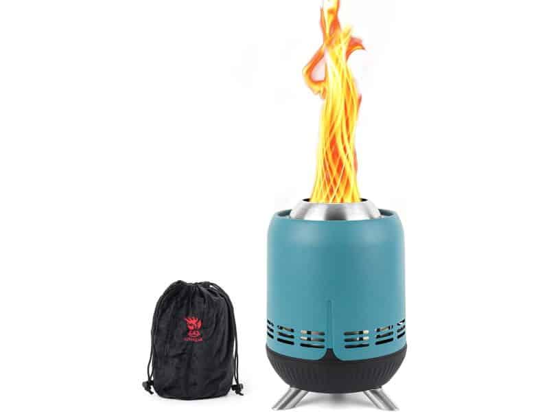 9 inch draagbare tafelblad vuurplaats - Rookloze, lage rook brandende mini outdoor kachel gevoed door pellets of hout