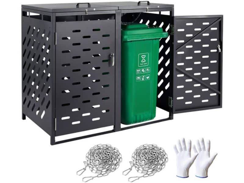 Afvalcontainer Ombouw - 2x 240 L Containerberging - Afsluitbaar - Met Deksel - Voor Buiten