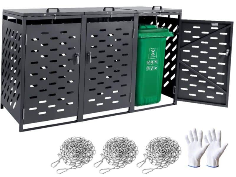 Afvalcontainer Ombouw - 3 x 240 L Kliko Kast - Afsluitbaar - Met Deksel