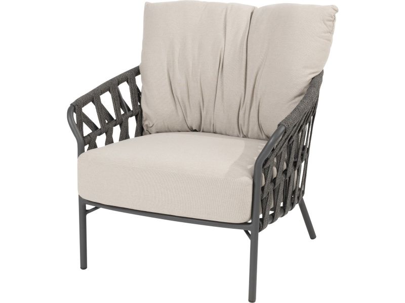 Albareto lounge tuinstoel antraciet rope 4 Seasons Outdoor