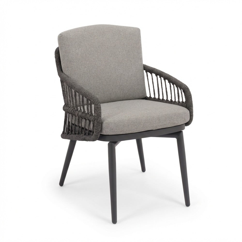 alicante dining tuinstoel | wicker + aluminium | antraciet