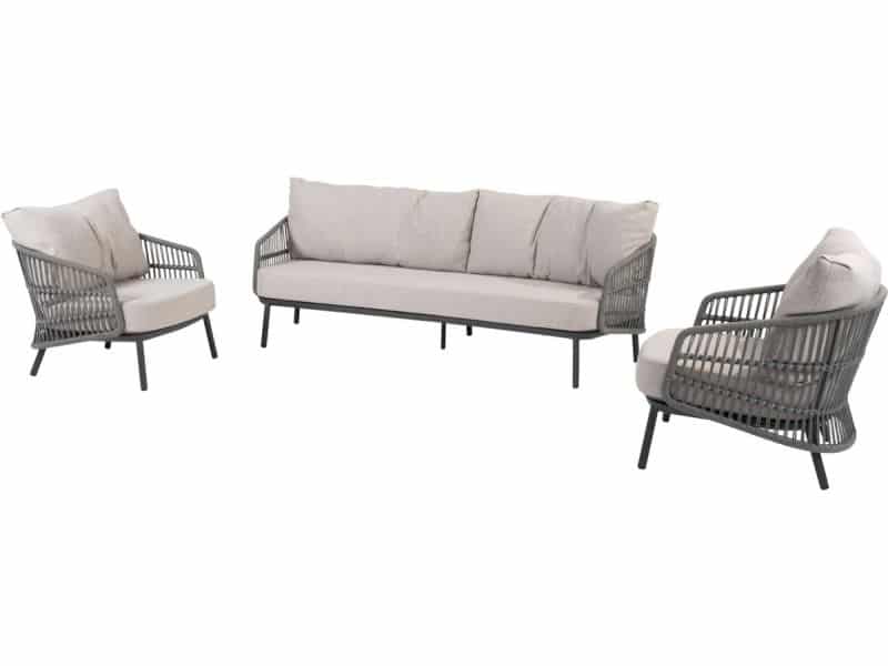 Alicante stoel bank loungeset 3 delig antraciet Taste 4SO