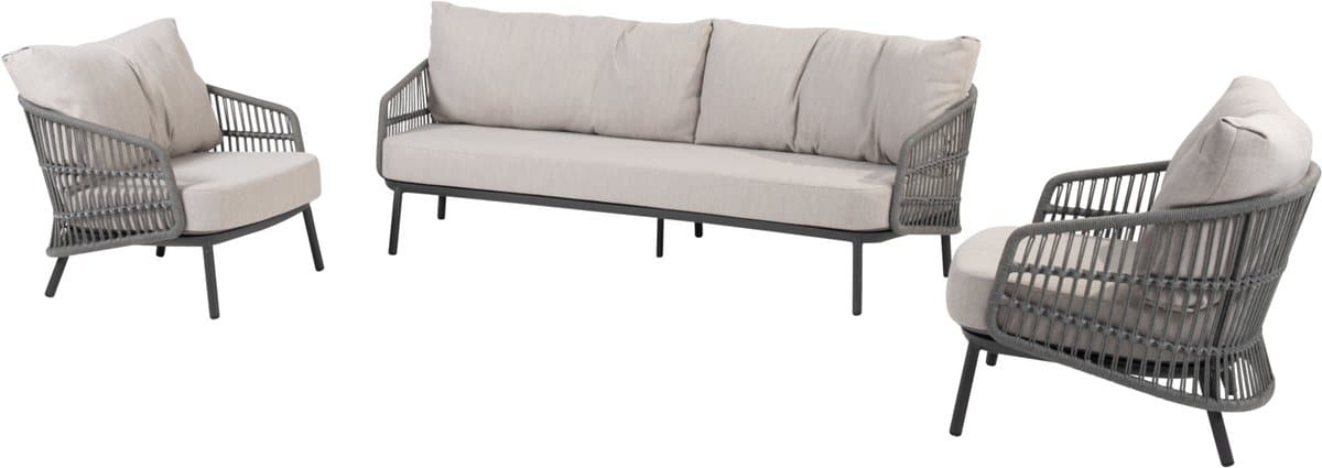 alicante stoel bank loungeset 3 delig antraciet taste 4so