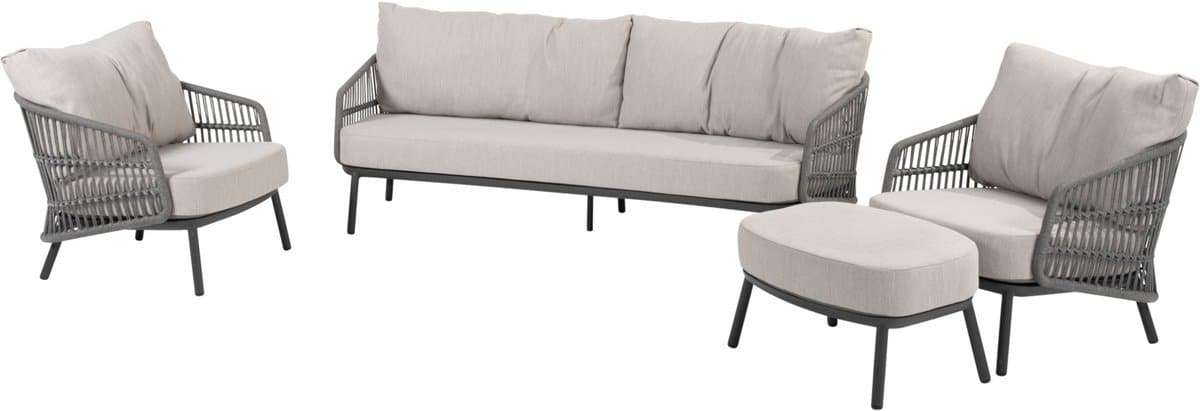 alicante stoel bank loungeset 4 delig antraciet taste 4so