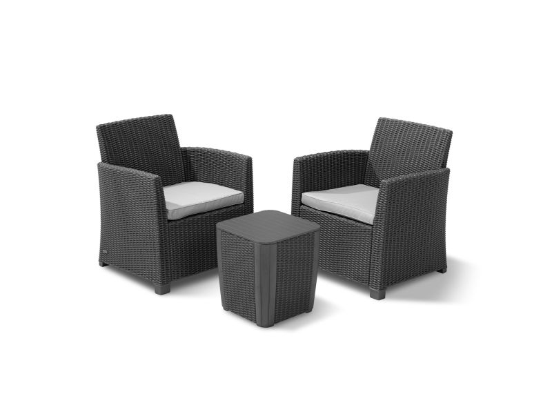 Allibert Balkonset Corona - Kunststof - Antraciet - 2 Personen