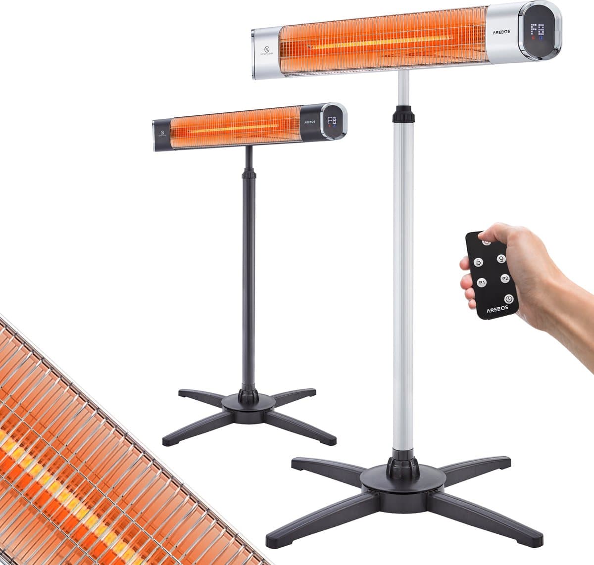 arebos infraroodstraler 2000w infrarood verwarming terrasverwarmer