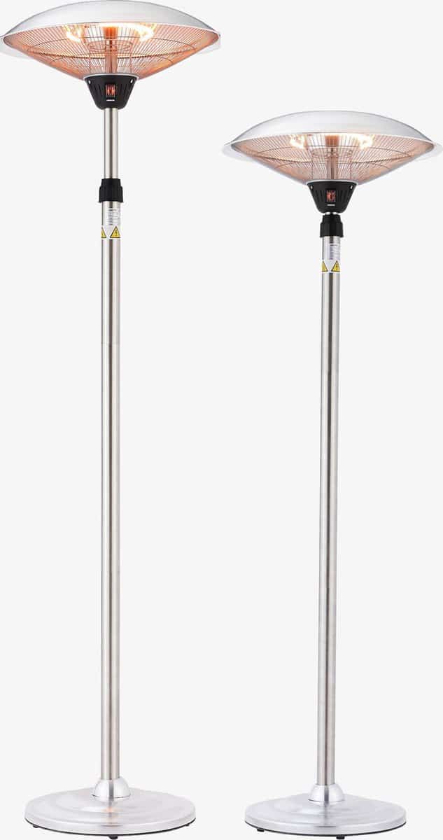 arebos terrasverwarmer 2000w elektrische verwarming 2 warmtestanden