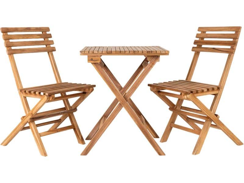 Artichok Lenneke Houten Bistroset Naturel - Teakhout - Set van